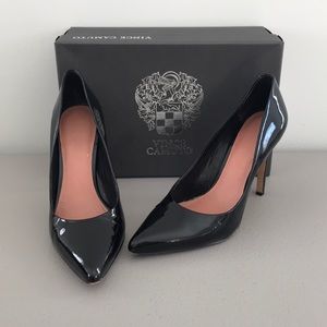 Vince Camuto Black Patent Pointed Toe Pump